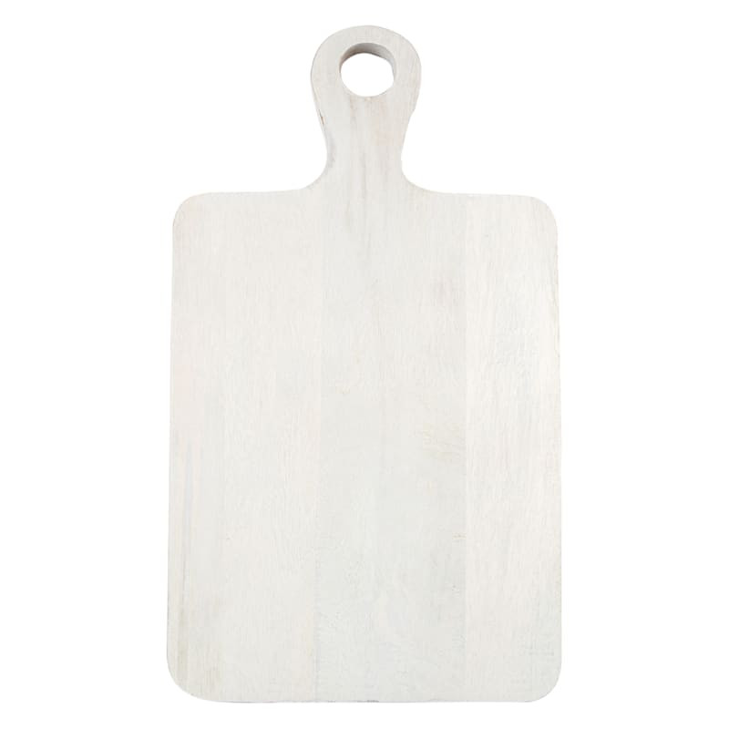 WOOD SQUARE SERVE BOARD WHITE | At Home