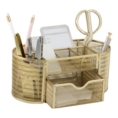 Gold Desk Organizers And Accessories - Gold Desk Accessories For Office - Desk Organizer Gold Office Desk Accessories - Office Supplies Gold Storage S | Wayfair Professional
