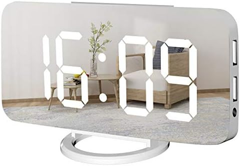 WulaWindy Digital Alarm Clock, Large Mirrored LED Display, with USB Charger, Snooze Function Dim ... | Amazon (US)
