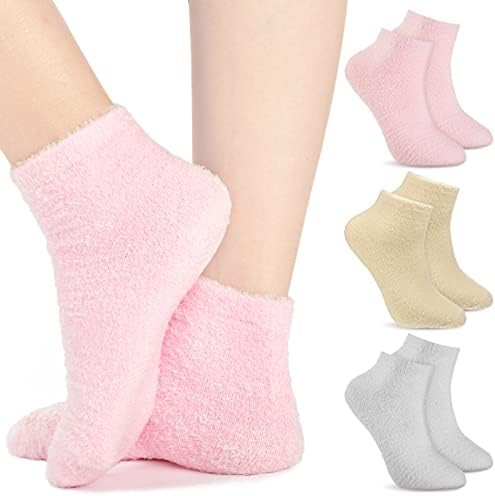 3 Pairs Aloe Socks Moisturizing Spa Socks Infused Socks Gel Sleeping Fuzzy Socks Dry Feet Socks Non  | Amazon (US)