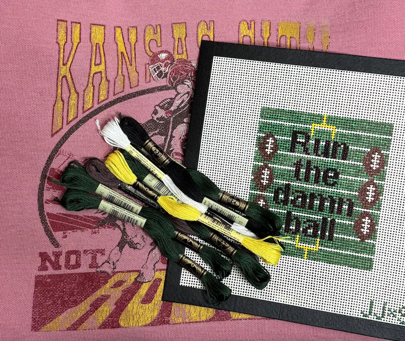 August Jenica Jo Collab Football Needlepoint Canvas | Etsy (Global)