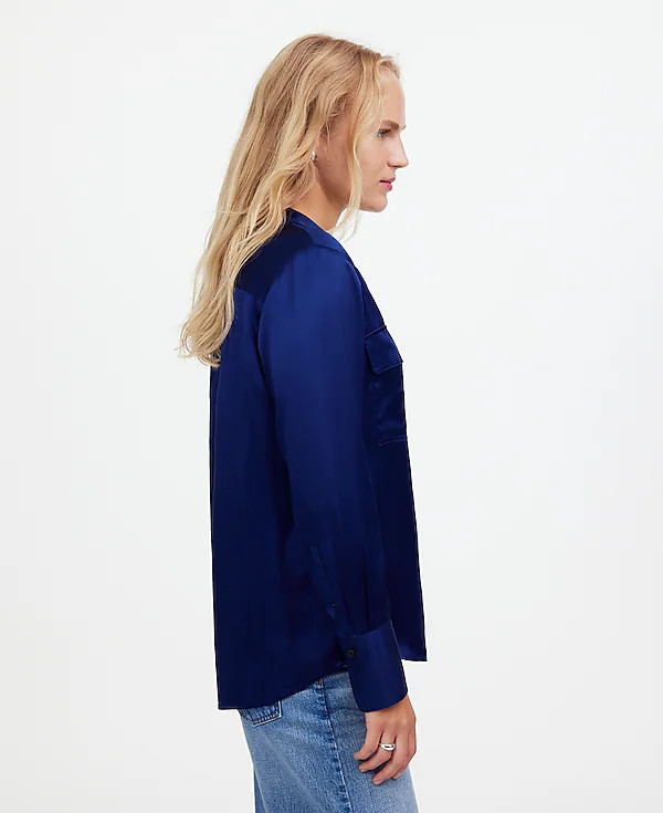 Plus Silk Flap-Pocket Button-Up Shirt | Madewell | Madewell