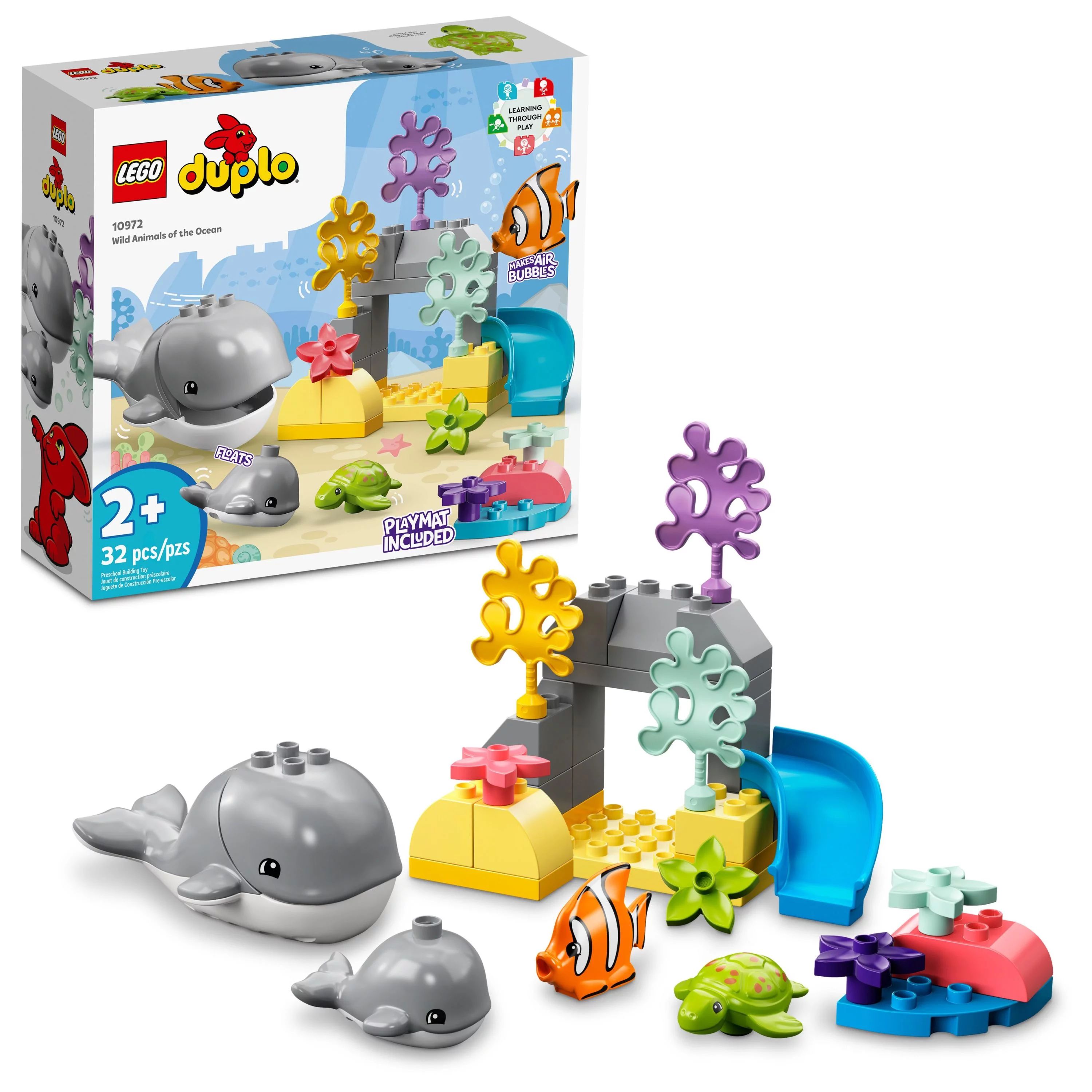 LEGO DUPLO Wild Animals of the Ocean Set 10972, with Whale and Turtle Sea Animal Figures & Playma... | Walmart (US)