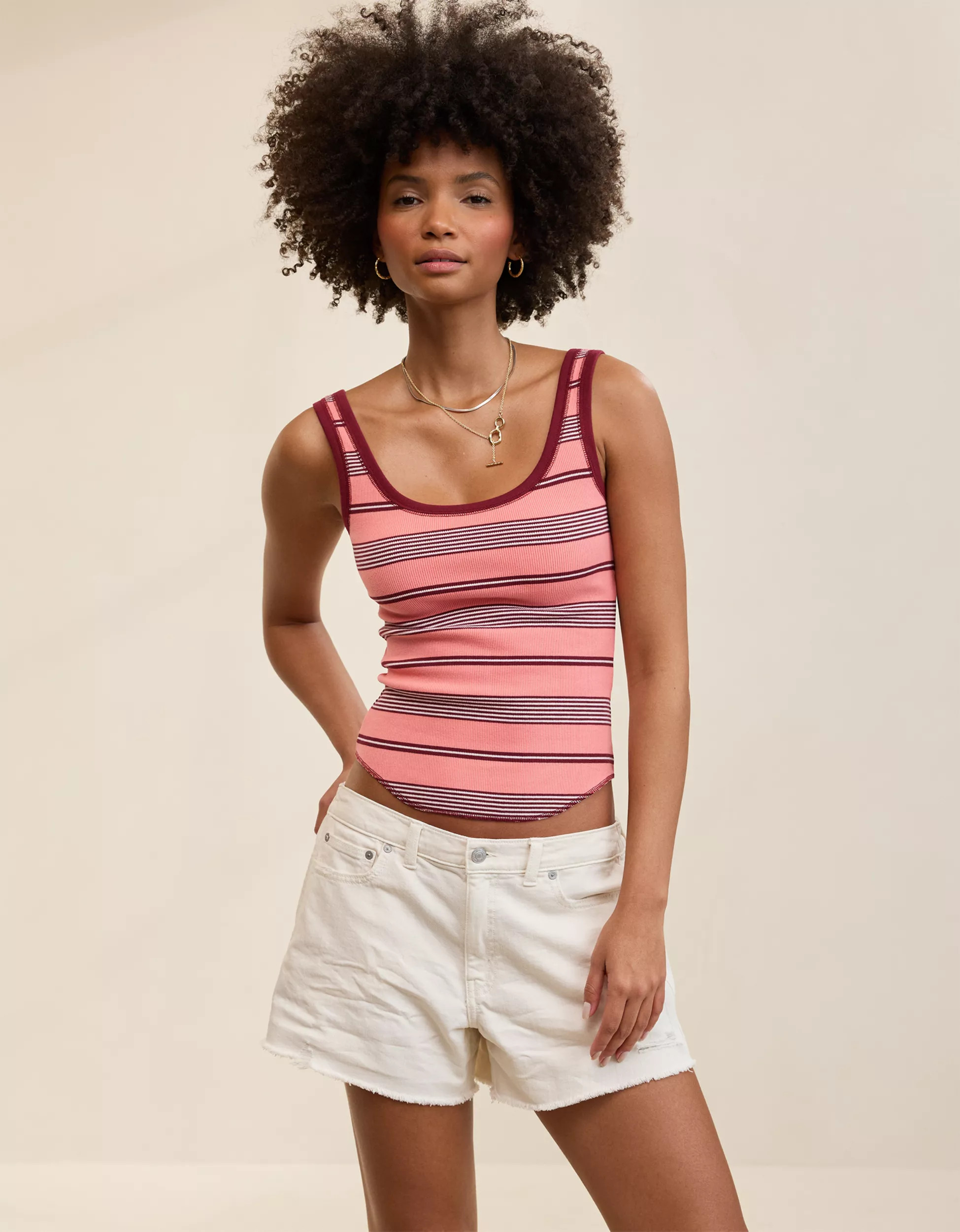 Aerie Ribbed Scoop Neck Tank Top | American Eagle Outfitters (US & CA)