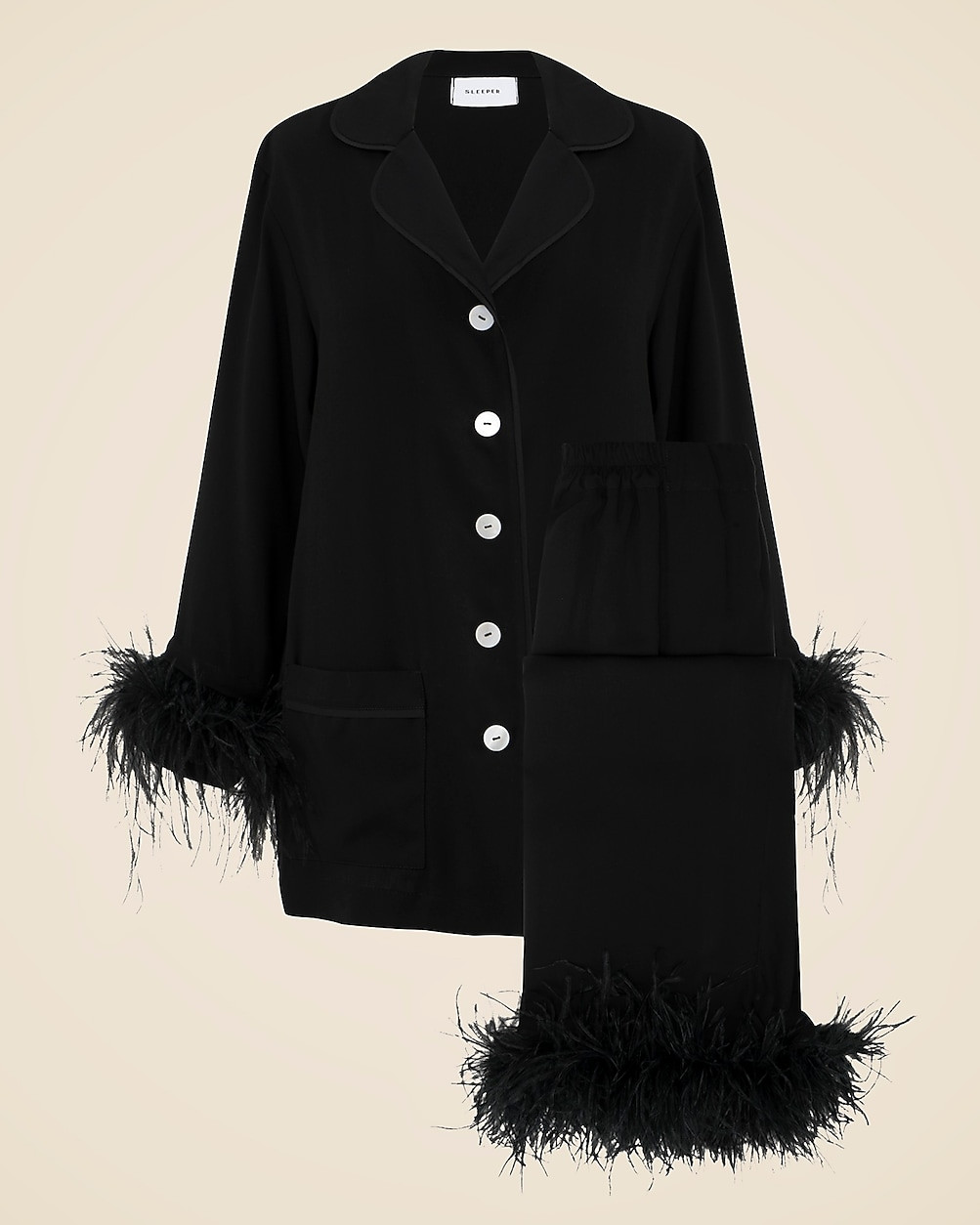 SLEEPER party pajama set with detachable feathers | J. Crew US