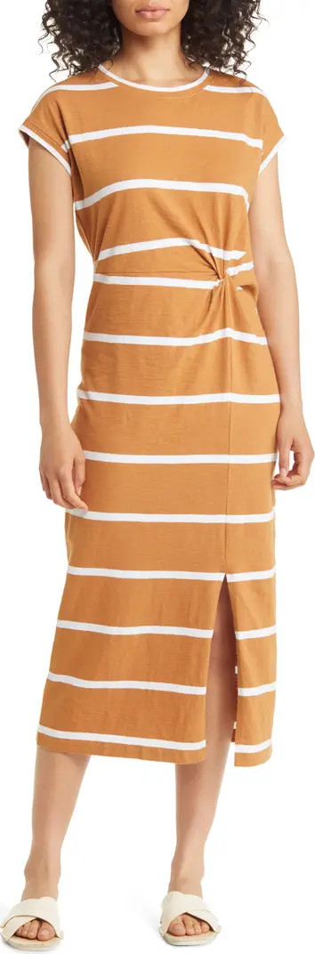 Twist Waist Organic Cotton Midi T-Shirt Dress | Nordstrom
