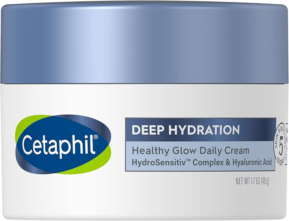 CETAPHIL Deep Hydration Healthy Glow Daily Face Cream, 1.7 oz, 48 Hour Dry Skin Face Moisturizer ... | Amazon (US)
