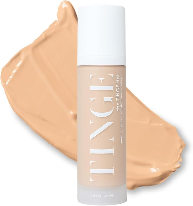 Tinge Body Makeup, Water & Transfer Resistant, Medium Coverage Cream, Lasts Up to 48 Hours, For All Skin Types, Fragrance Free, Vegan, American Made, 3.38 Fl Oz. - Medium Warm | Amazon (US)