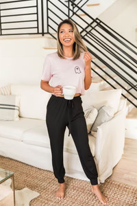 Pocket Ghost Pink Graphic Tee | Pink Lily