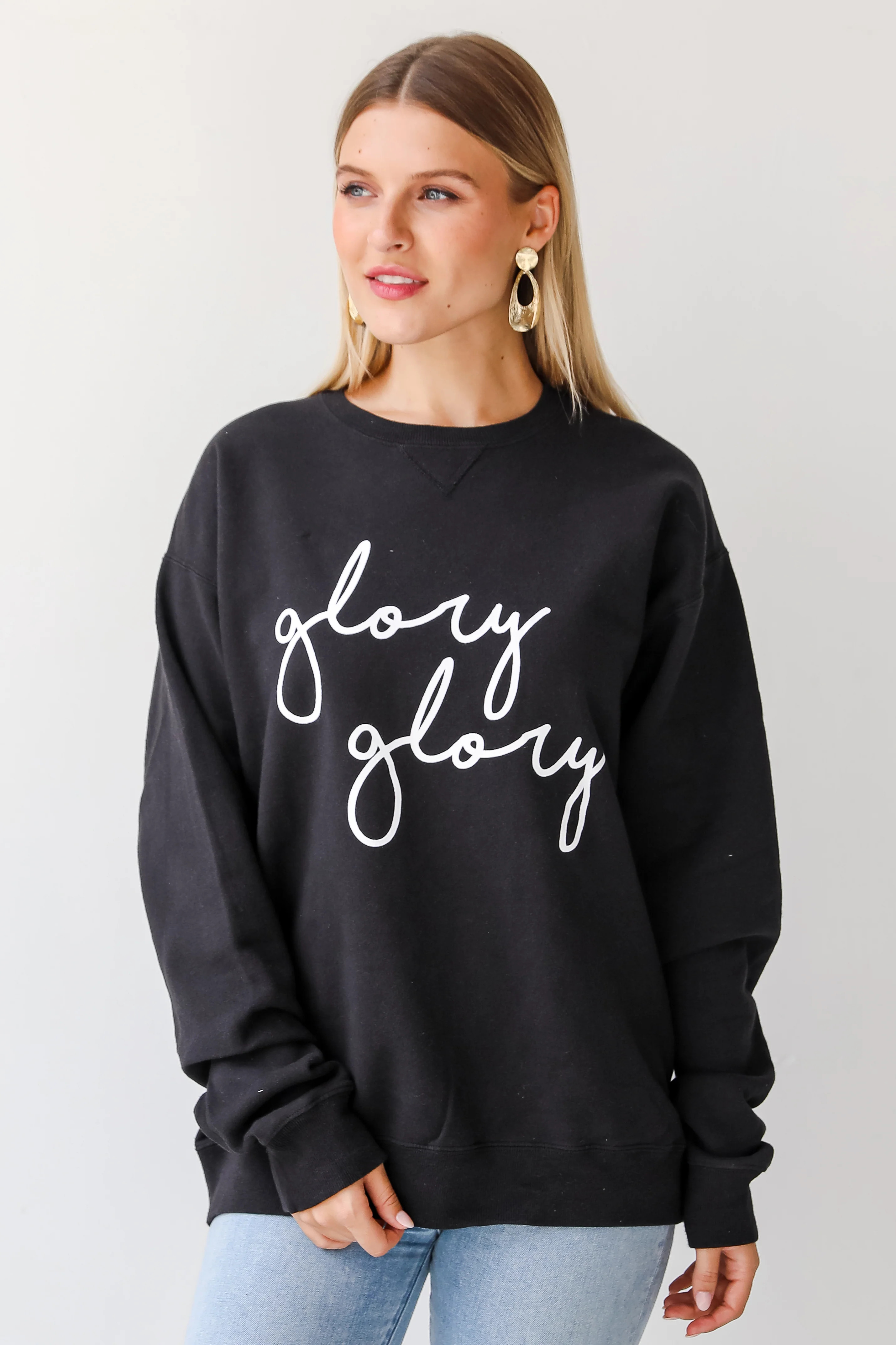 Black Glory Glory Script Pullover | Dress Up