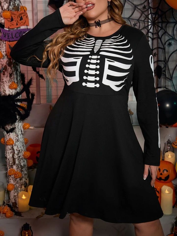 Plus Halloween Print Dress | SHEIN