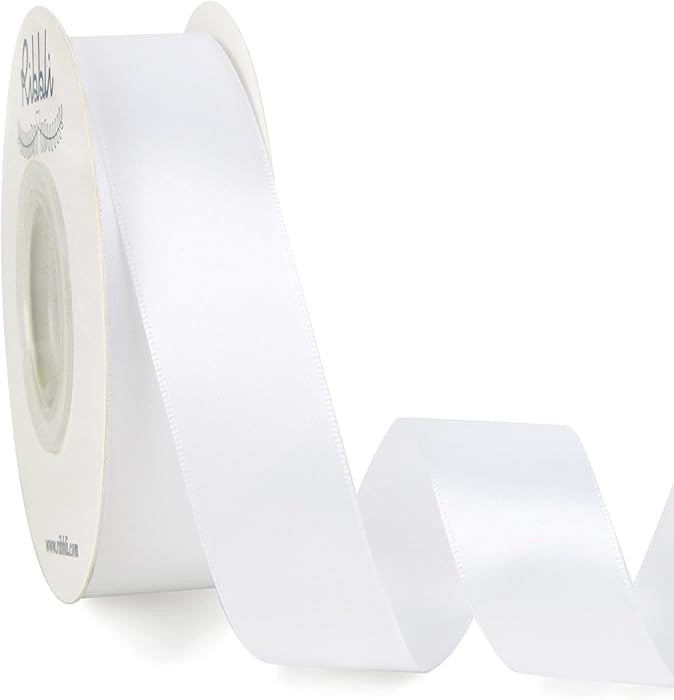 Ribbli Double Faced White Satin Ribbon,1” x Continuous 25 Yards,Use for Bows Bouquet,Gift Wrapp... | Amazon (US)