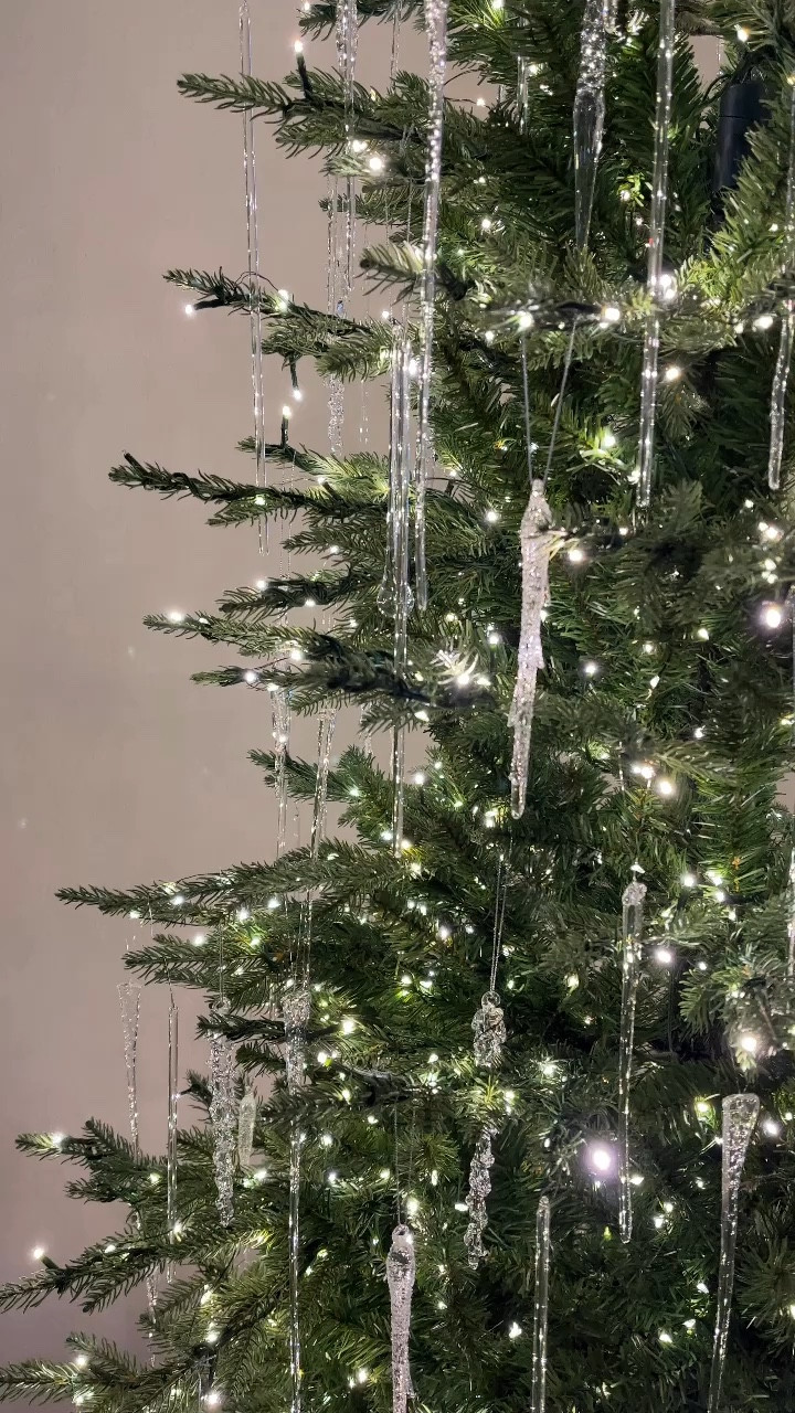 All glass icicle christmas tree! Modern, contemporary and timeless icicle tree decorated with hand blown clear glass ornaments

#LTKVideo 

#LTKHoliday 

#LTKSeasonal