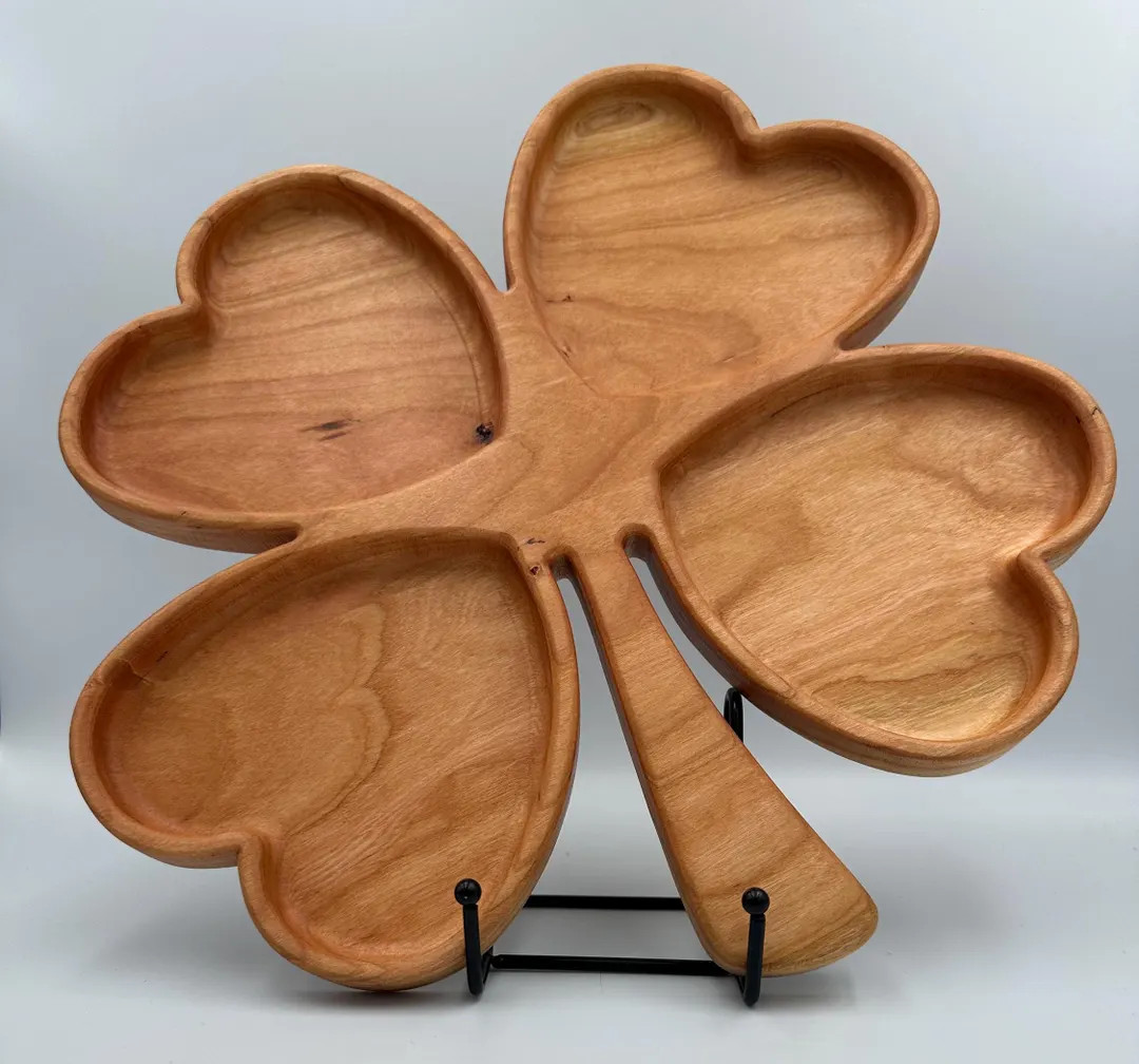 Cherry Wood Clover Serving Tray: Irish Home Decor, St. Patrick's Day | Etsy (US)