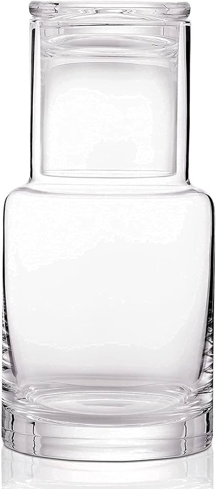 Bedside Carafe and Glass Set, Use Tumbler as Lid Night Water Carafe for Nightstand, Mouthwash Dis... | Amazon (US)