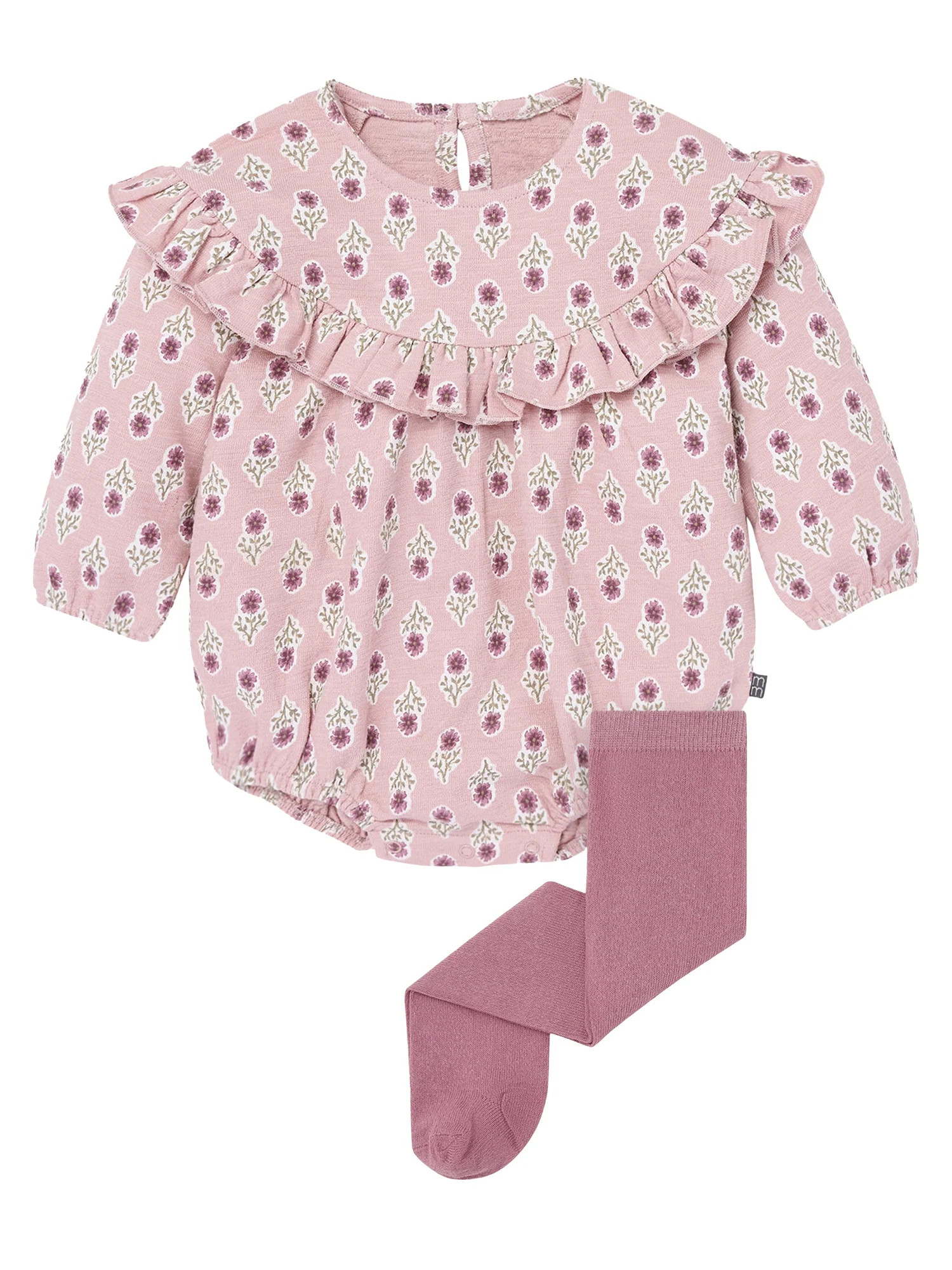 Modern Moments by Gerber Baby Girl Bubble Romper and Tights Outfit Set, 2-Piece, Sizes 0/3 Months... | Walmart (US)