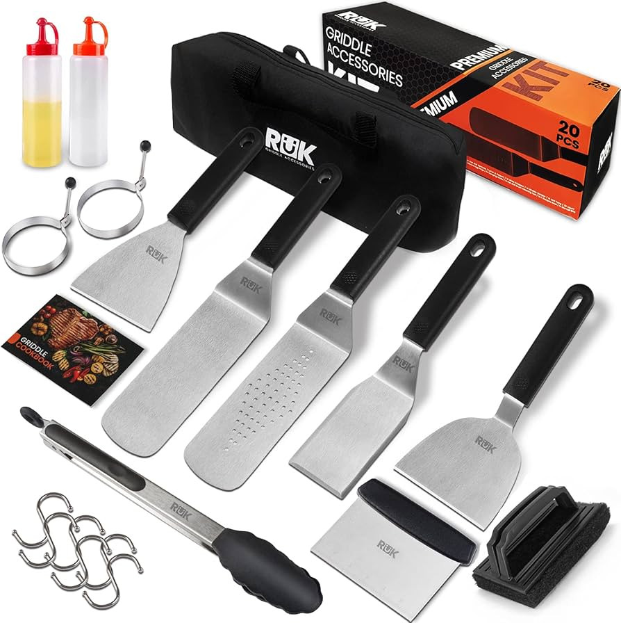 Blackstone Griddle Accessories Kit, RüK 20 PCS Flat Top Griddle Accessories Set with Anti-Scaldi... | Amazon (US)