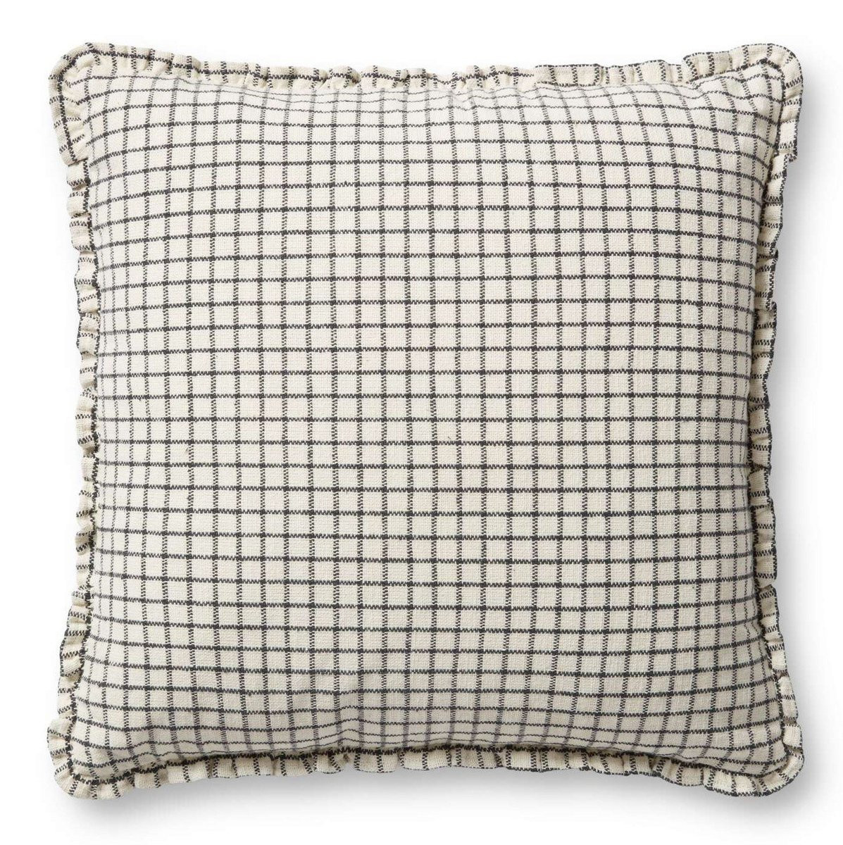 Dinah Pillow PCJ-0012 Ivory/Black Cotton | Rugs Direct