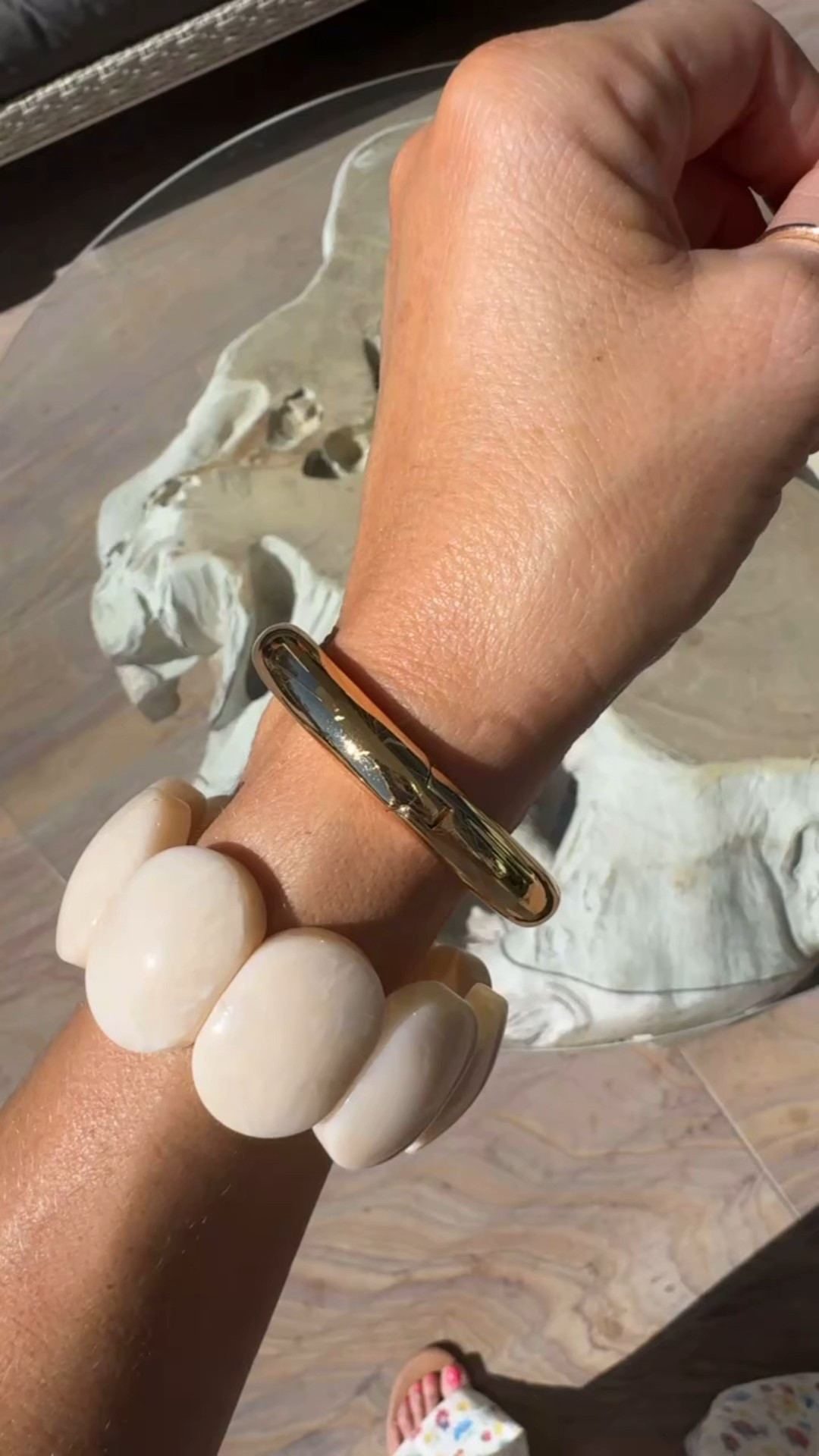 It’s have bracelet! I wear just about every day. 
I also use the honey color. 
Gold bracelet / use code: twopeasinablog 

#LTKgrwm #LTKSeasonal