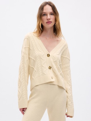 CashSoft Cable-Knit Cardigan | Gap (CA)