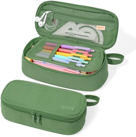 SUNEE Cute Pencil Case, Large Capacity Pencil Pouch, Soft Corduroy Pencil Bag, Big Storage Pen Or... | Amazon (US)