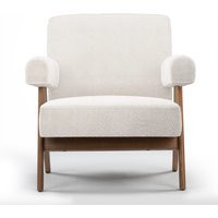 Pierre Jeanneret Capitol Complex Armchair Classic Boucle-Snow White | Eternity Modern