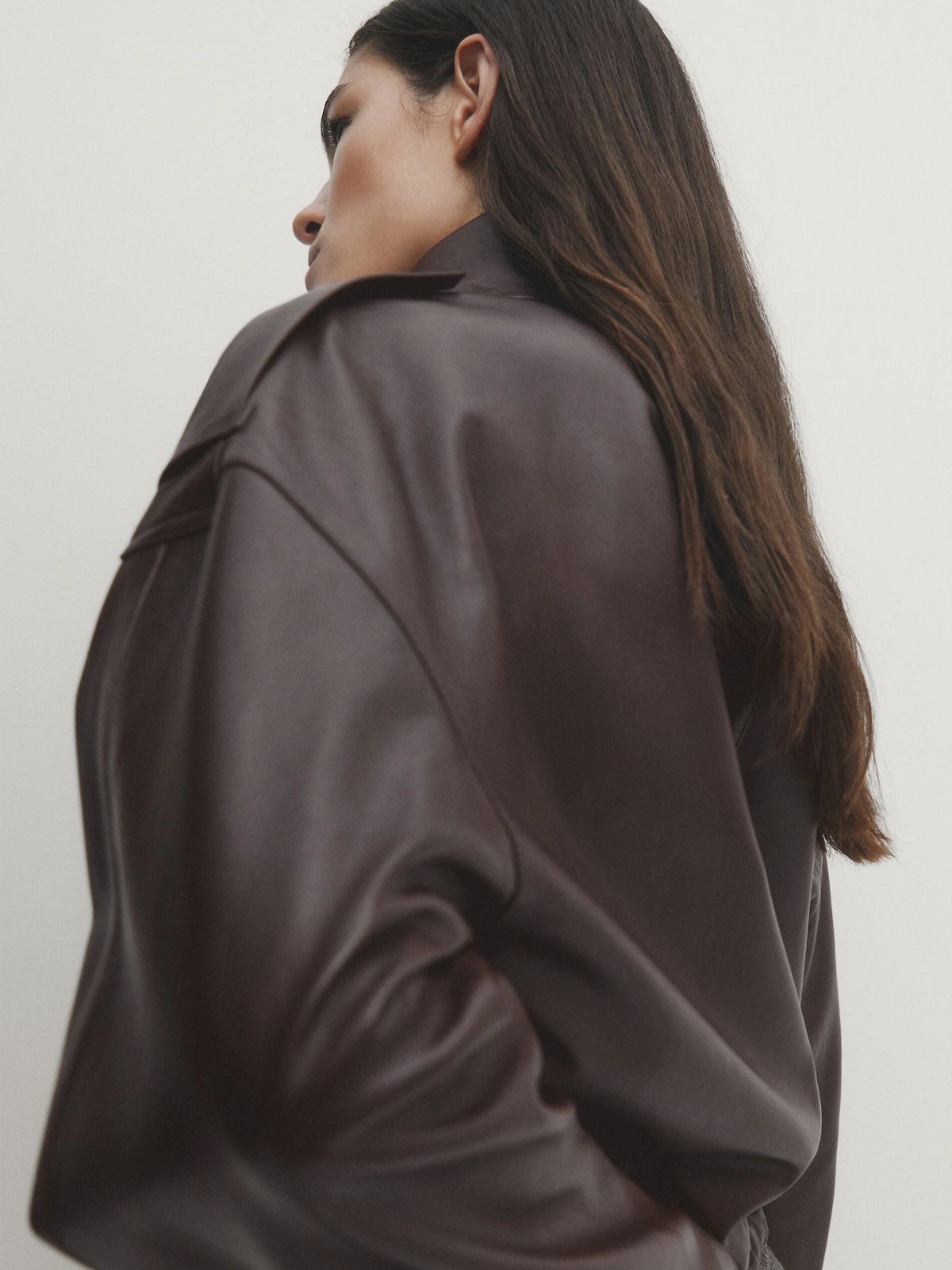 Nappa leather jacket with adjustable hem | Massimo Dutti DE