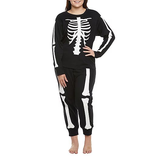 new!Womens Plus Halloween Long Sleeve 2-pc. Pant Pajama Set | JCPenney
