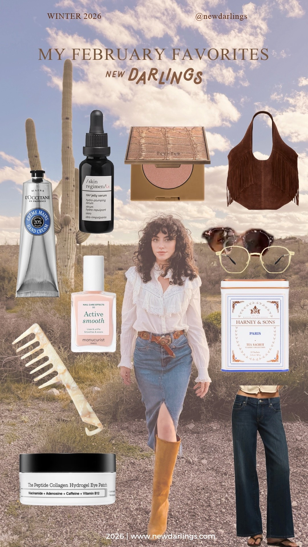 February favorites: neutral nails, pretty hair comb, fringe bag, best hand lotion, cute retro glasses, wide leg jeans, casual outfits, makeup faves 

#LTKBeauty #LTKselfcare #LTKSpringSale