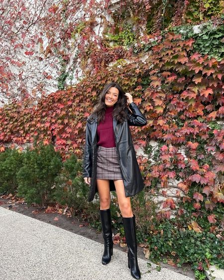 My favorite outfit combo is always a mini skirt, coat, and tall boots :)

Wearing size XS in the skirt, S in the coat (sized up one) and S in the top (which has shoulder pads FYI) 

Boots are sadly sold out/old forever 21 but I’ll link similar options which are probably more comfy anyway :) 

#LTKCyberweek #LTKSeasonal #LTKHoliday
