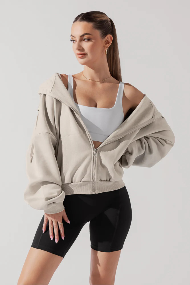 Zip Cloud Hoodie - Seashell | POPFLEX