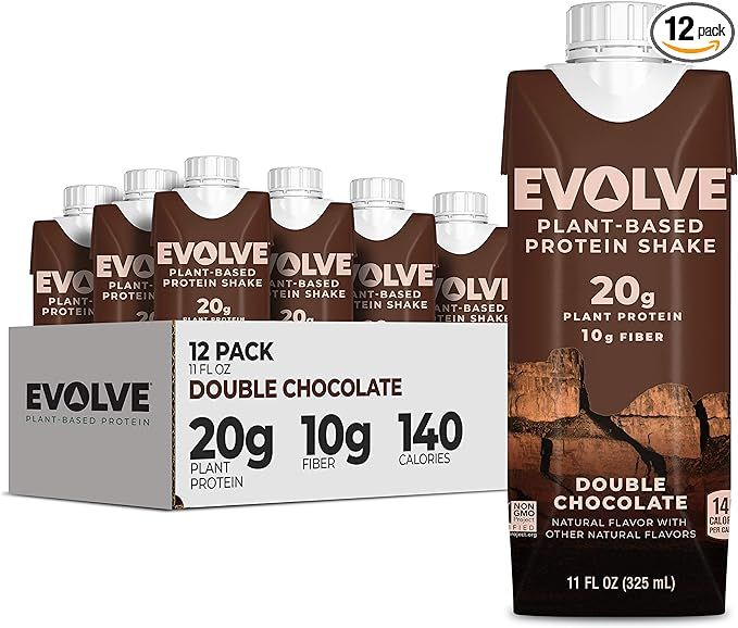 Evolve Plant Based Protein Shake, Double Chocolate, 20g Vegan Protein, Dairy Free, No Artificial ... | Amazon (US)