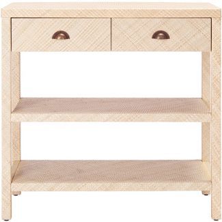 Apis Raffia Console Table - Light Natural/Gold - Safavieh | Target