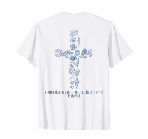 Christian Seashell Style Beach Vacation Faith Cross Women T-Shirt | Amazon (US)