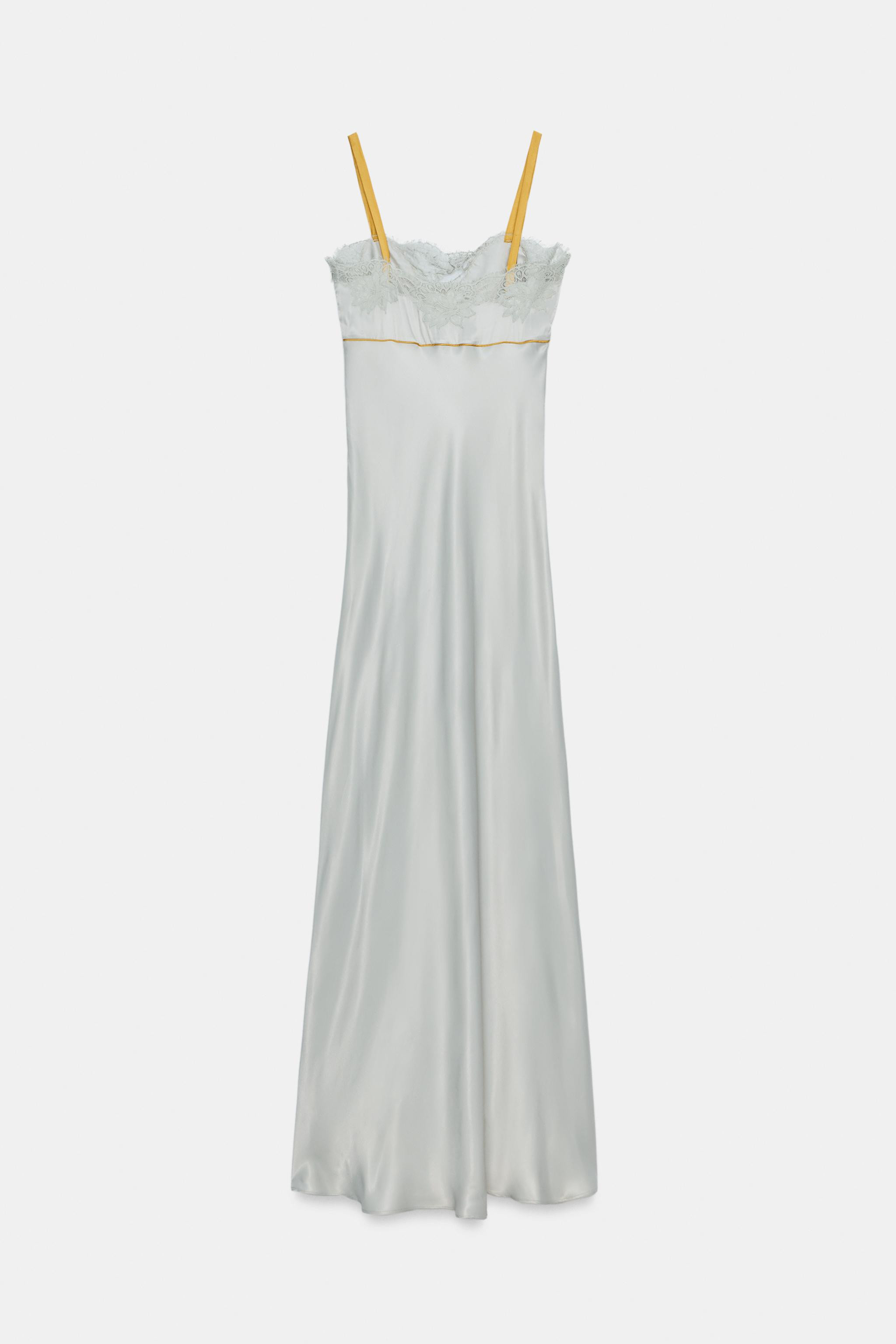 ZARA WOMAN COLLECTIONDress made from viscose yarn. Featuring a straight neckline and thin straps.... | Zara UK