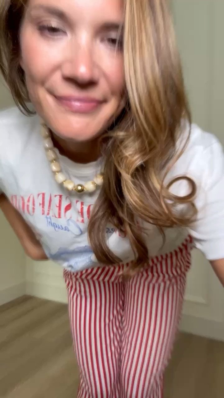 A graphic tee and bold striped pants are proof that everyday outfits don't have to be boring. I love mixing fun pieces like these to create a look that feels laid-back, colorful, and full of personality.

L top, L tall bottoms

graphic tee, red stripe pants, casual outfit, everyday style, statement pants, effortless fashion, weekend outfit, tall girl fashion, colorful style, outfit inspiration, relaxed look, stangandco

#LTKTall #LTKootd #LTKdayinmylife