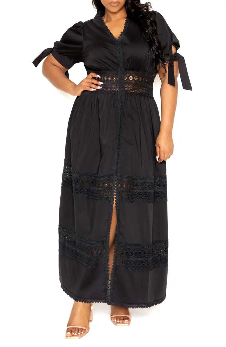 Eyelet Embroidered Puff Sleeve Maxi Dress | Nordstrom