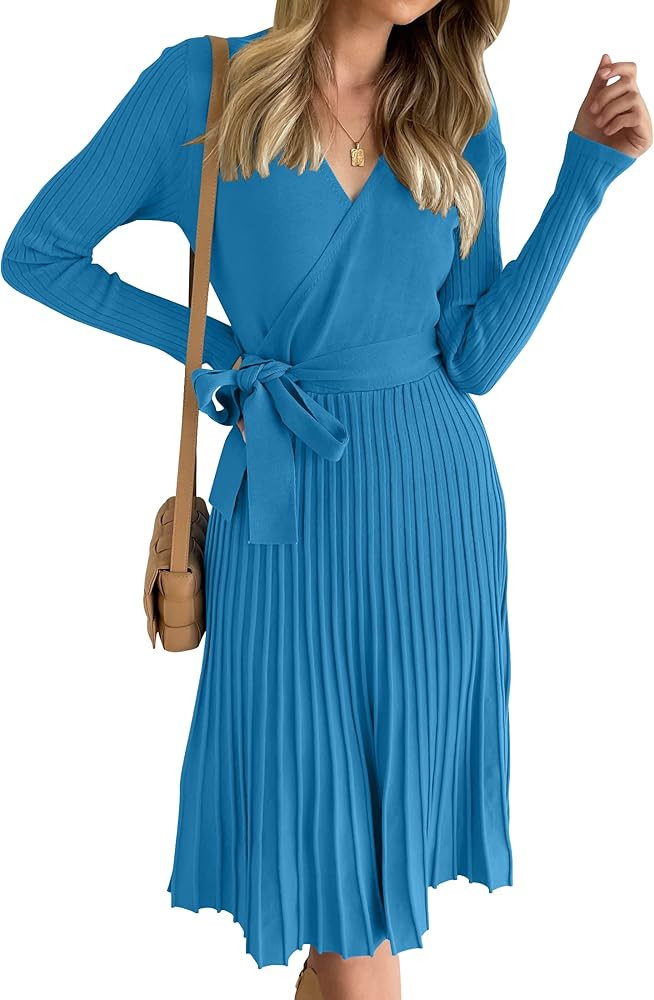 Amazon.com.  Women’s Swearer Dress.  Knit Pleated Dress | Amazon (US)