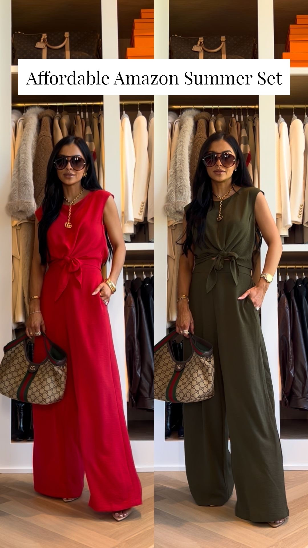 These Amazon finds will give you rich 
Amazon red matching set - so chic for everyday or a beach vacation. Paired the set with a gucci marmont necklace And Gucci giglio bag

#LTKSeasonal #LTKTravel #LTKootd