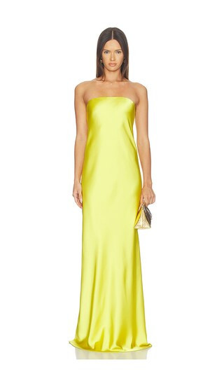 Norma Kamali Bias Strapless Gown in Yellow. - size M | Revolve Clothing (Global)