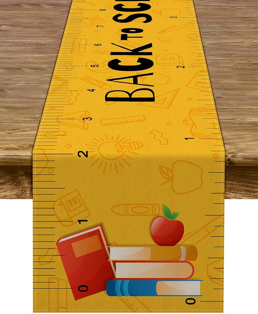 Pudodo Back to School Table Runner Ruler First Day of School Kids Students Classroom Party Dining... | Amazon (US)