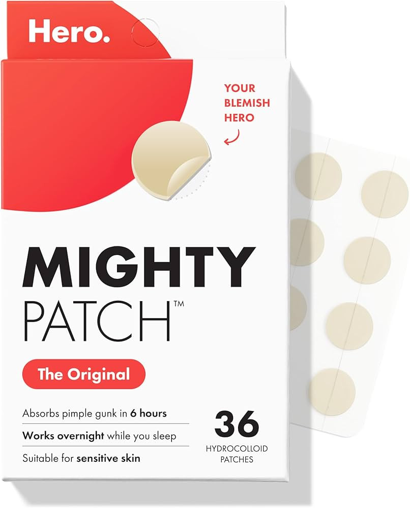 Mighty Patch Original Patch from Hero Cosmetics - #1 Hydrocolloid Acne Pimple Patches for Face, S... | Amazon (US)