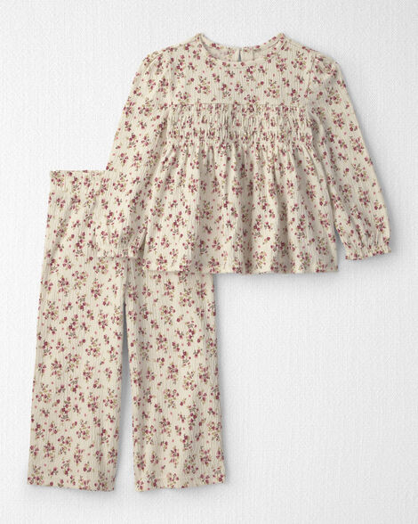 Toddler Girl 2-Piece Organic Cotton Smocked Top & Pant Set - Little Planet | Carter's | Carter's Inc