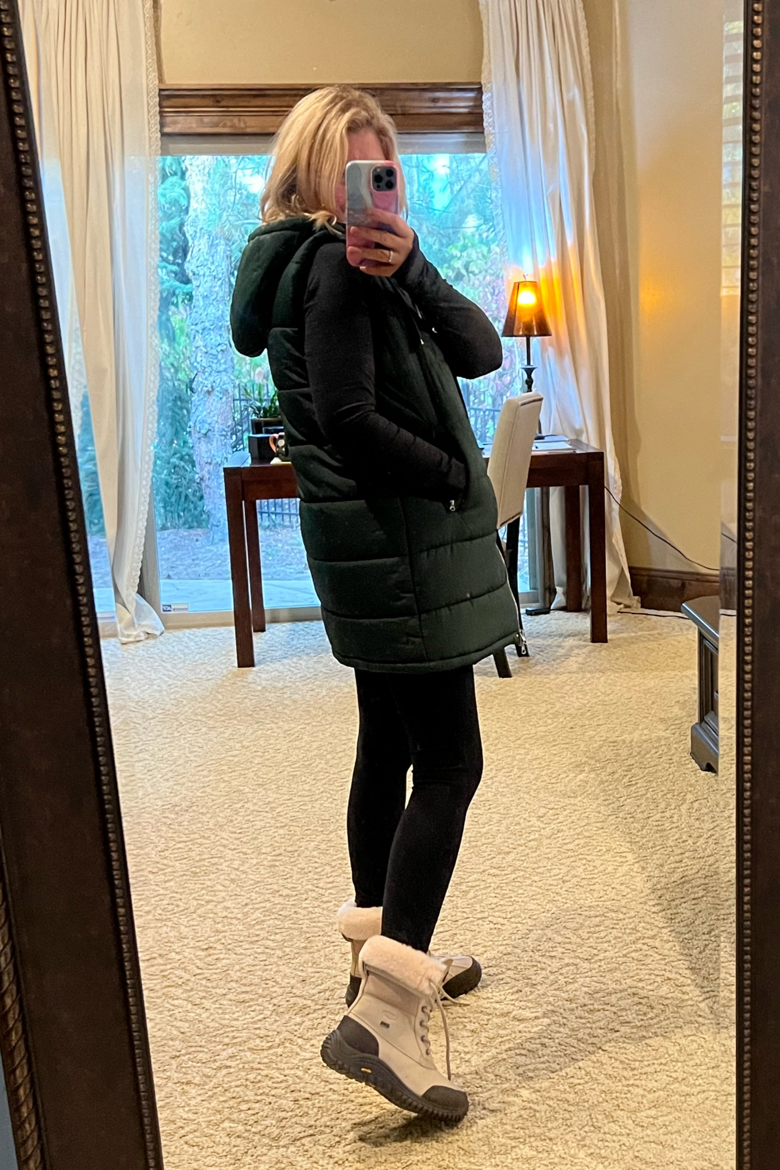 Long puffer vest
Fall fashion trends 
Casual fall outfit
Cheryltuckerstyle.com
I got my vest at Fred Meyers size xs. Forest Green color! Brand Dip. I got it in a soft blue too! My boots are UGG! So good. Leggings and top Costco couture !
Linking fabulous options for your look!
Follow my shop @cheryltuckerstyle on the @shop.LTK app to shop this post and get my exclusive app-only content!

#liketkit #LTKshoecrush #LTKSeasonal #LTKstyletip
@shop.ltk
https://liketk.it/4lhSq

#LTKstyletip