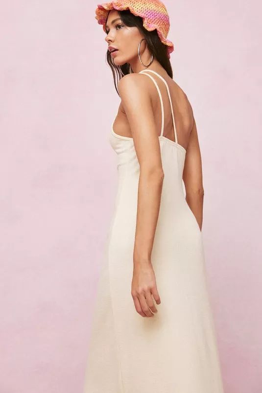 Double Strap One Shoulder Maxi Slip Dress | NastyGal (UK, IE)