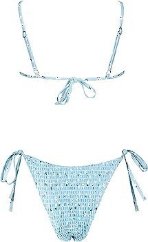 MOSHENGQI Women Sexy Brazilian Bikini 2 Piece Spaghetti Strap Top Thong Swimsuit Bathing Suit | Amazon (US)