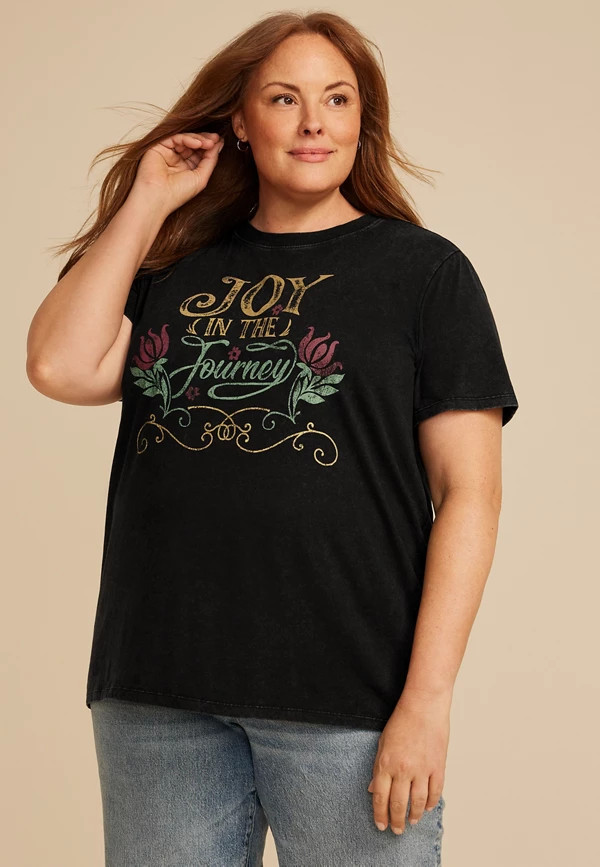 Plus Size Joy In The Journey Oversized Fit Graphic Tee | Maurices