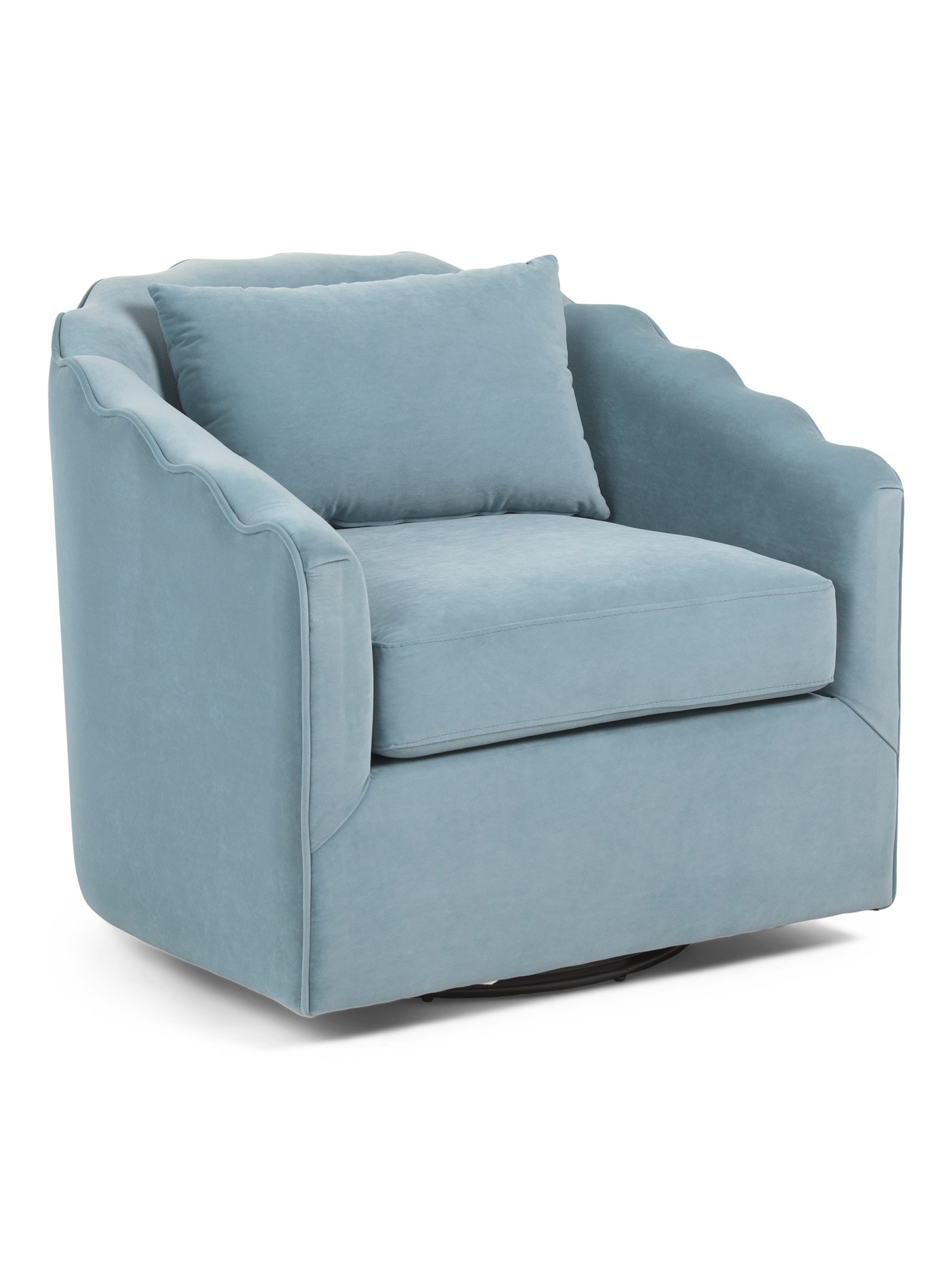 31x29 Scalloped Edge Swivel Accent Chair | TJ Maxx
