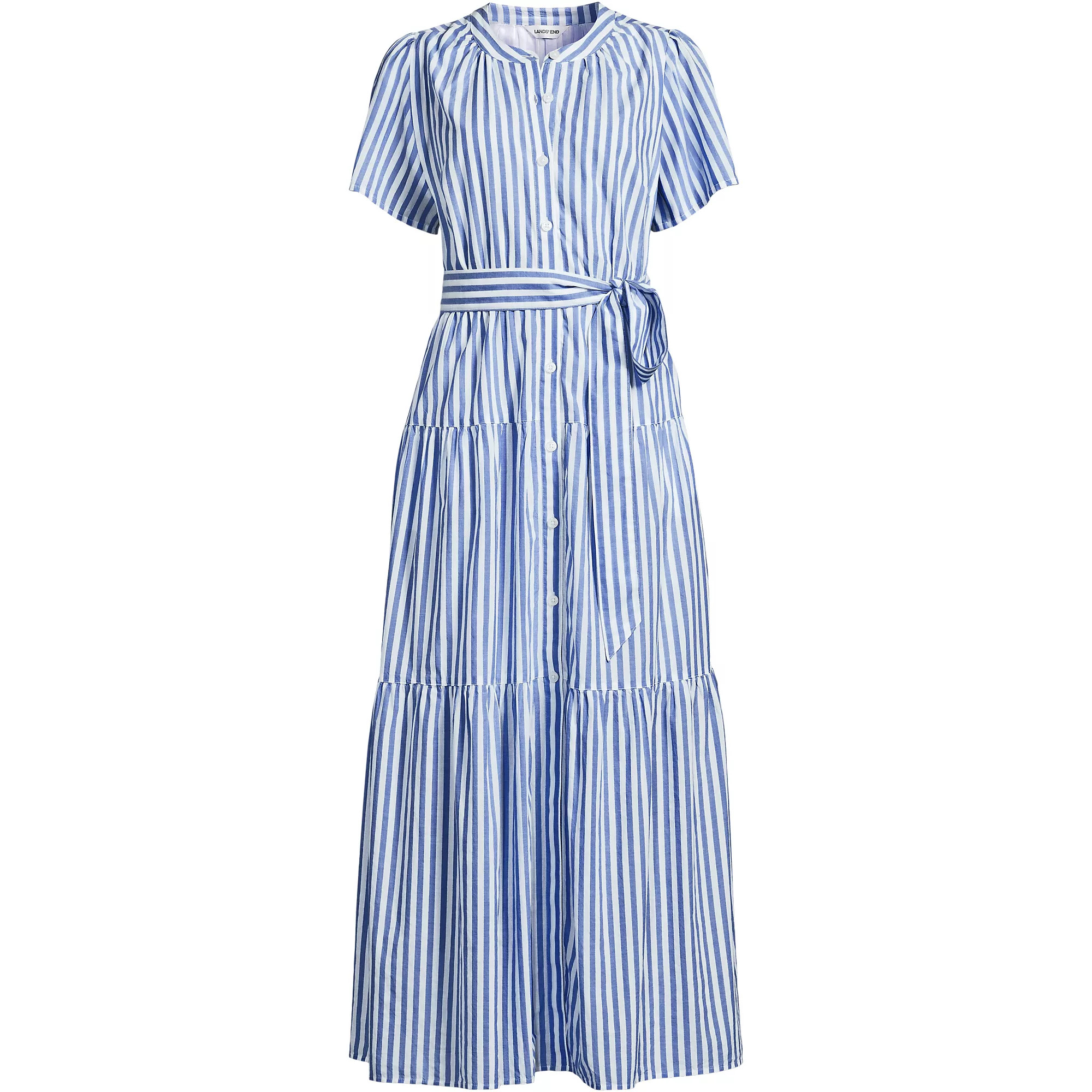 Women's Cotton Voile Button Front Maxi Dress | Lands' End (US)