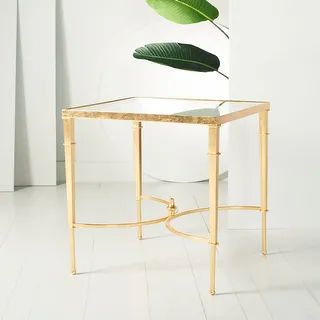 SAFAVIEH Couture Mendez Gold Leaf Accent Table - 23.8" W x 23.8" L x 25" H | Bed Bath & Beyond